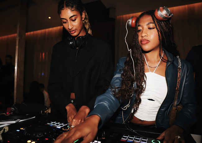 Remixia duo performing live at a club