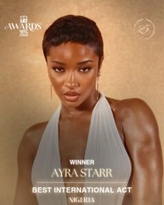Ayra Starr wins “Best International Act” at the 2025 BET Awards