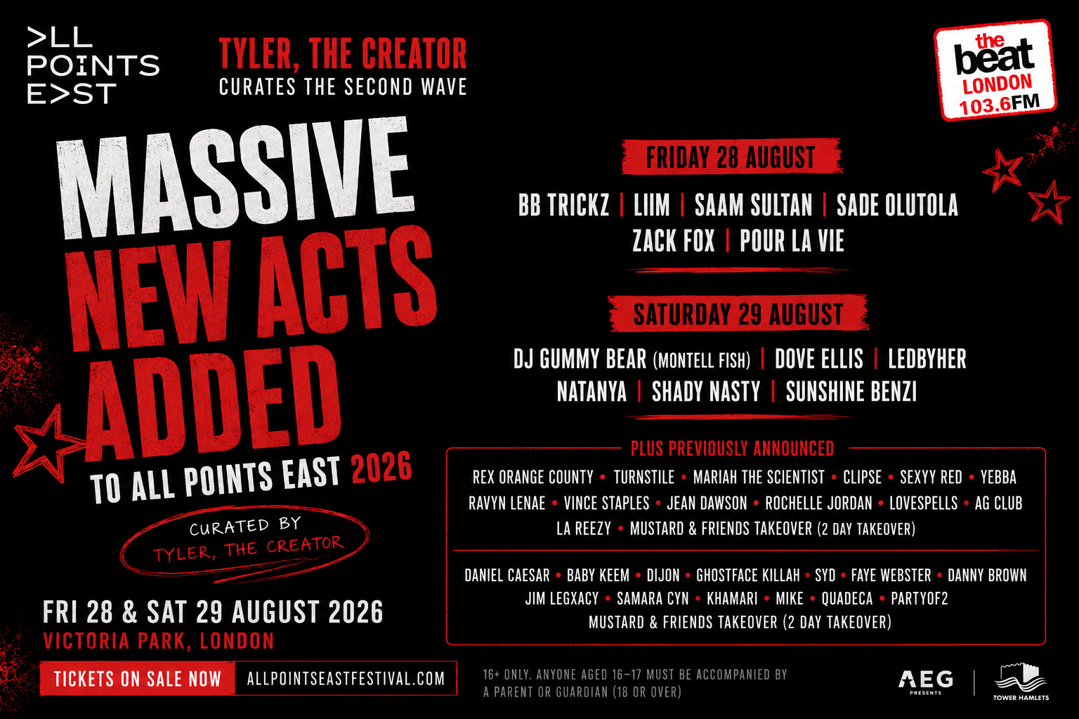 Tyler The Creator Curates artists for All Points East 2026 - The Beat